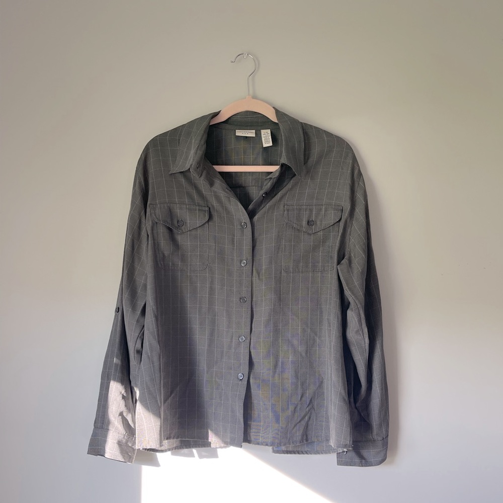 Women’s Business Plaid Blouse